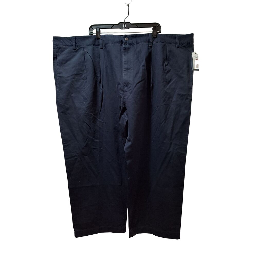 U.S. Polo Assn. Classic Pleated Chino Pants Men’s 54x28 Navy Blue Relaxed Leg